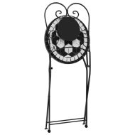 Комплект за бистро с мозайка, черно и бяло, желязо и керамика