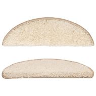 Изтривалки за стълби, 15 бр., 56x17x3 см, кремави, полукръгли