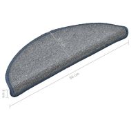 Изтривалки за стълби, 15 бр., 56x17x3 см, светло сиви и сини, полукръгли