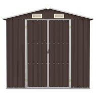 Градинска барака, кафява, 205x129x183 см, поцинкована стомана