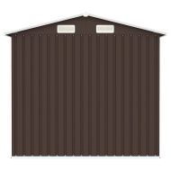 Градинска барака, кафява, 205x129x183 см, поцинкована стомана