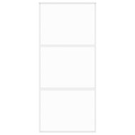 Плъзгаща се врата, бяла, 90x205 см, закалено стъкло и алуминий