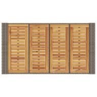 Градинска маса с плот от акация, сиво, 145x80x110 см, полиратан