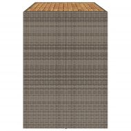 Градинска маса с плот от акация, сиво, 185x80x110 см, полиратан