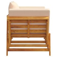 Градинска пейка с възглавници 2-в-1, акация масив