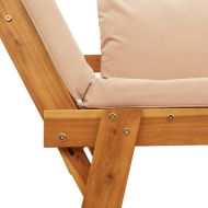 Градинска пейка с възглавници 2-в-1, акация масив