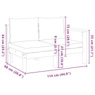 Градински диван с 1 подлакътник, 2-местен, масивна акация