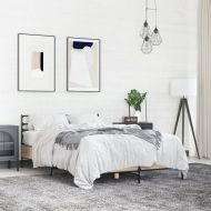 Рамка за легло, дъб сонома, 140x200 см, инженерно дърво и метал