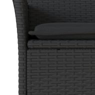 Външен комплект с възглавници 9 части черен полиратан акация