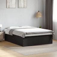 Рамка за легло без матрак, черна, 160x200 см