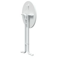 Бар маса, бяла, Ø70x110 см, инженерно дърво и стомана