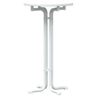 Бар маса, бяла, Ø60x110 см, инженерно дърво и стомана