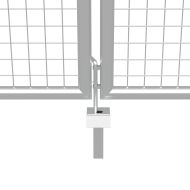 Градинска порта, поцинкована стомана, 400x150 см, сребриста