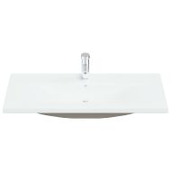 Мивка за вграждане с кран, 101x39x18 см, керамична, бяла