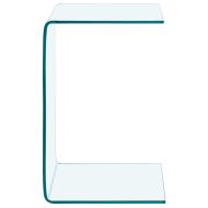 Странична маса, черна, 40x40x60 см, закалено стъкло