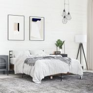 Рамка за легло, кафяв дъб, 140x200 см, инженерно дърво и метал