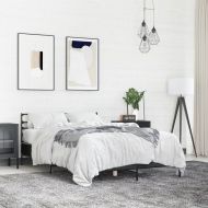 Рамка за легло, черна, 120x190 см, инженерно дърво и метал