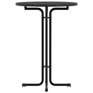 Бар маса, черна, Ø80x110 см, инженерно дърво и стомана