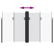 Прибираща се странична тента, бяла, 200x600 см