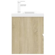 Шкаф за баня с вградена мивка, дъб сонома, инженерно дърво