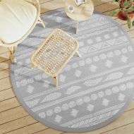 Килим за открито, ARAKIL сив, Ø160 см, PP