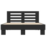 Рамка за легло, черна, 140x200 см, инженерно дърво и метал