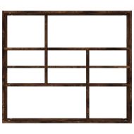 Стенен рафт, опушен дъб, 90x16x78 см, инженерно дърво