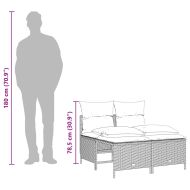 Градински комплект с възглавници, 4 части, кафяв, полиратан