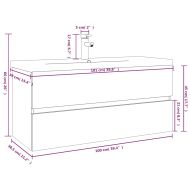 Шкаф за мивка с вградена мивка, сив сонома, инженерно дърво