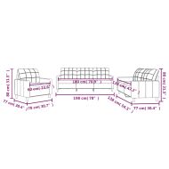Комплект дивани от 3 части с възглавници, виненочервен, плат