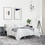 Рамка за легло, черна, 140x200 см, инженерно дърво и метал