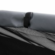 Кучешка къща, светлосива, Оксфорд плат и стомана