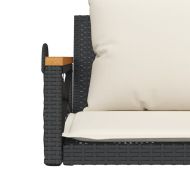 Пейка-люлка с възглавници, черна, 109x62x40 см, полиратан