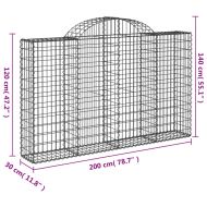 Габионни кошници арка 25 бр 200x30x120/140см поцинковано желязо