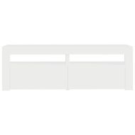 ТВ шкаф с LED осветление, бял, 120x35x40 см