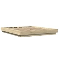 Рамка за легло с LED осветление, дъб сонома, 150x200 см