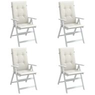 Възглавници за стол 4 бр меланж кремави 120x50x4 см плат