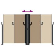 Прибираща се странична тента, таупе, 140x600 см