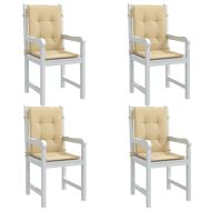 Възглавници за столове 4 бр меланж бежови 100x50x4 см плат