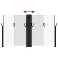 Прибираща се странична тента, бяла, 140x600 см