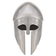 Гръцки военен шлем, антична реплика, ЛАРП, сребрист, стомана