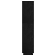 Библиотека/разделител за стая, черна, 60x35x167 см, бор масив