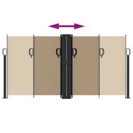 Прибираща се странична тента, таупе, 120x1200 см