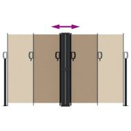 Прибираща се странична тента, таупе, 140x1200 см