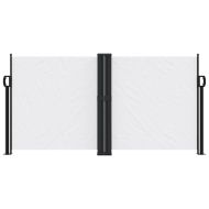 Прибираща се странична тента, бяла, 120x1000 см