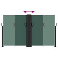 Прибираща се странична тента, тъмнозелена, 140x1000 см