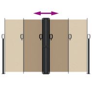 Прибираща се странична тента, таупе, 160x1000 см