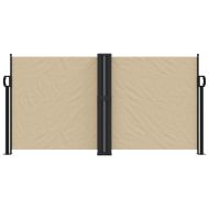 Прибираща се странична тента, бежова, 120x1000 см