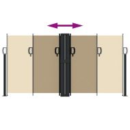 Прибираща се странична тента, бежова, 120x1000 см