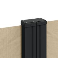 Прибираща се странична тента, бежова, 120x1000 см